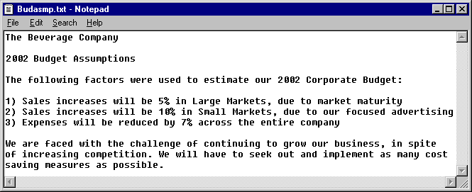Viewing the contents of a linked external file.