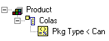 Query showing Pkg Type attribute of Product.