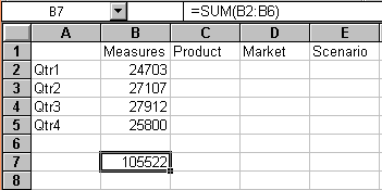 Spreadsheet with formula in cell.
