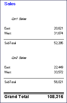 Print Preview of Example Report with Conditional Formatting