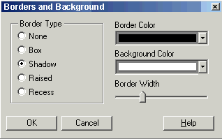 Borders and Background Dialog Box