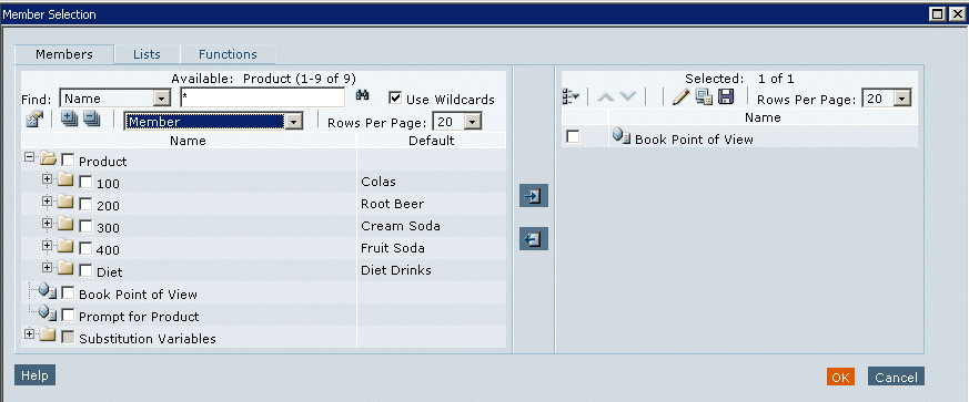 The image shows  members available for selection.