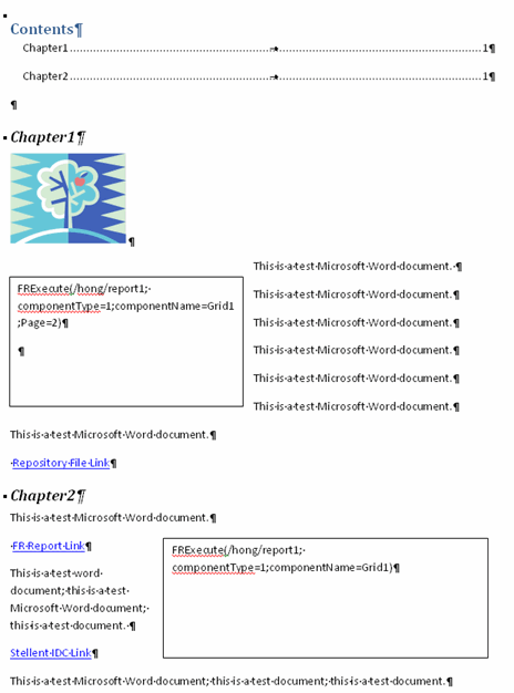 Example Page with Links and FRExecute