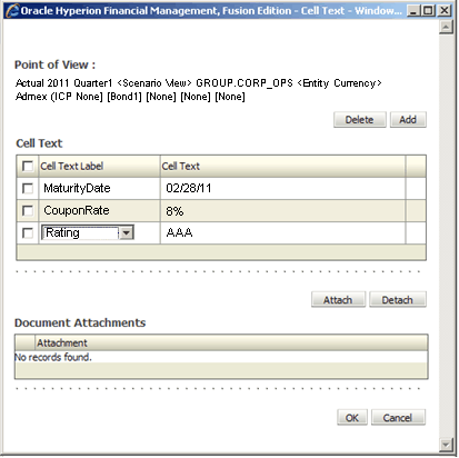 Example of Cell Text Labels