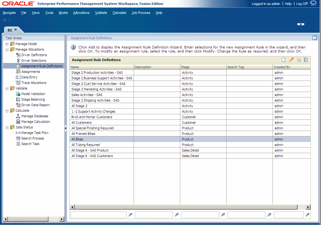 Use the Assignment Rule Definition screen to create and manage assignment rules, and easily view the complete list of assignment rules in a single location