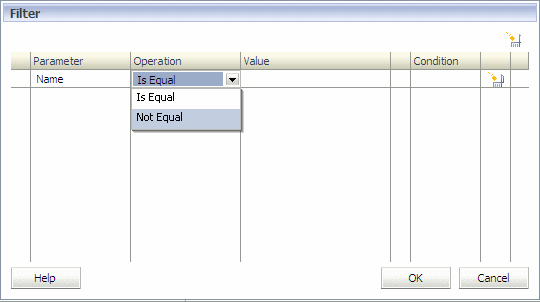 From the Filter dialog box, under Operations, you can select Not Equal as a parameter.