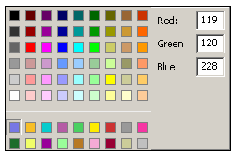 Graphic shows the standard and legacy colors on the Chart Color Palette