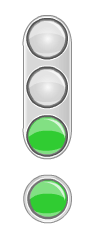 Image shows a Traffic Light gauge.