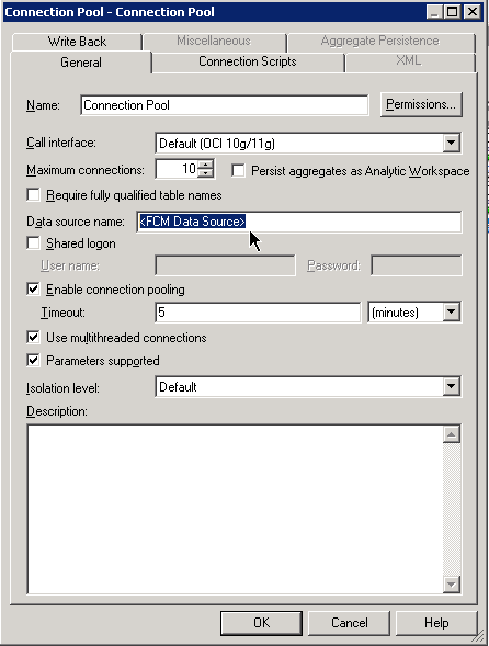 Under Data Source Name, enter the path to the Financial Close Management data source.