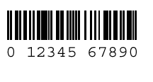 The image shows a sample UPC-A bar code.