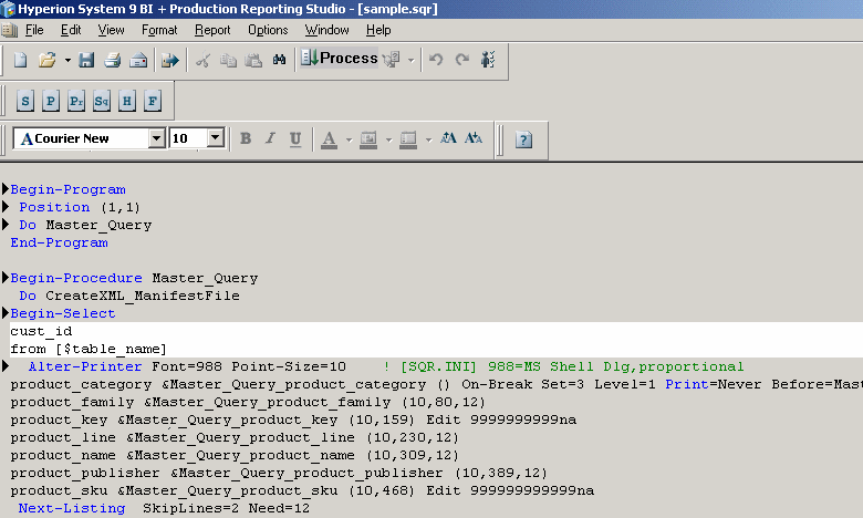 The image shows the Source window in standard editing mode. It shows code being added after a line next to which an arrow appears.