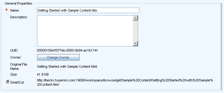 JSP details for General widget.