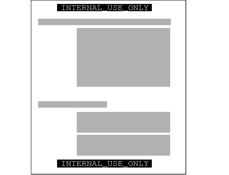 image:Graphic shows a body page with the INTERNAL USE ONLY label printed at the top and bottom.