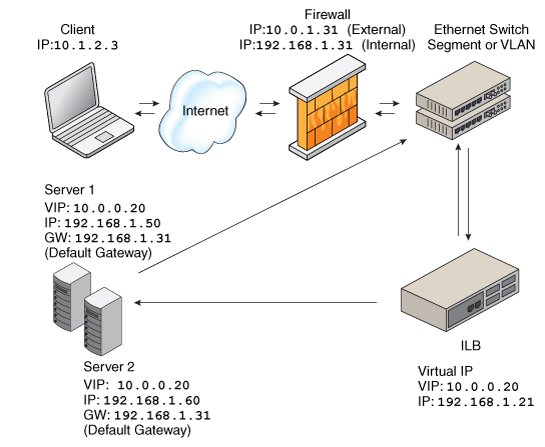 image:This figure describes the Direct Server Return Topology.
