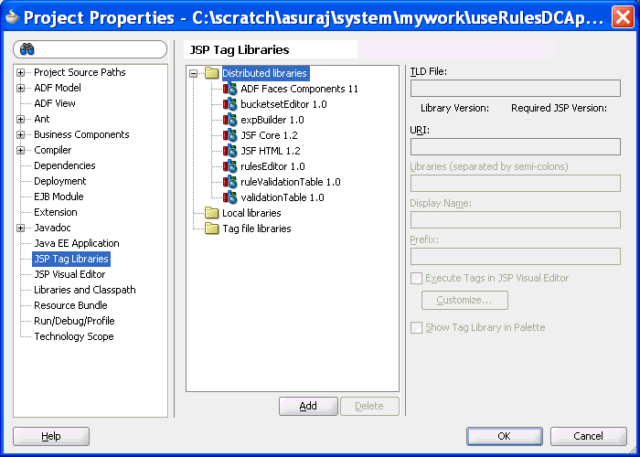 Checking the Required Tag Libraries