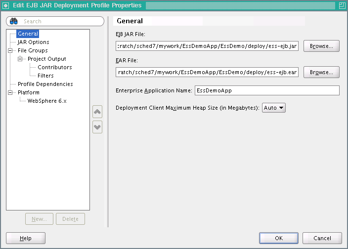 EJB JAR Deployment Profile for Sample Application