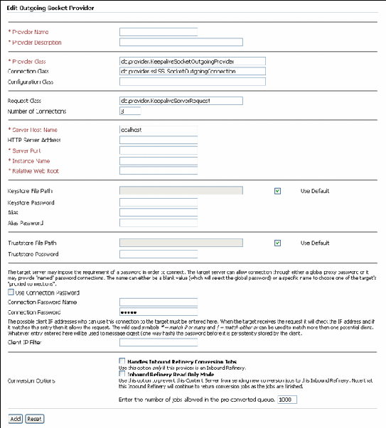 Add Outgoing Socket Provider screen for keepalivesocket