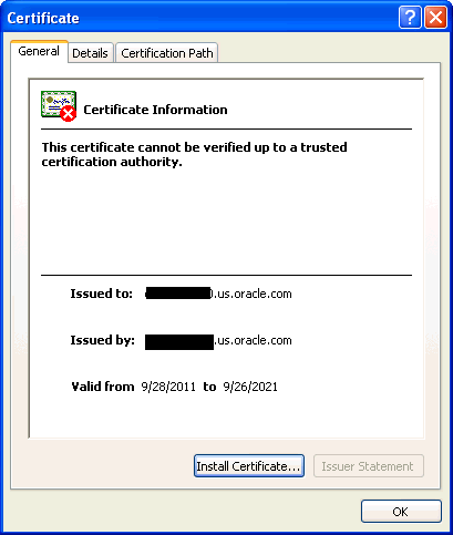 certificate path dialog