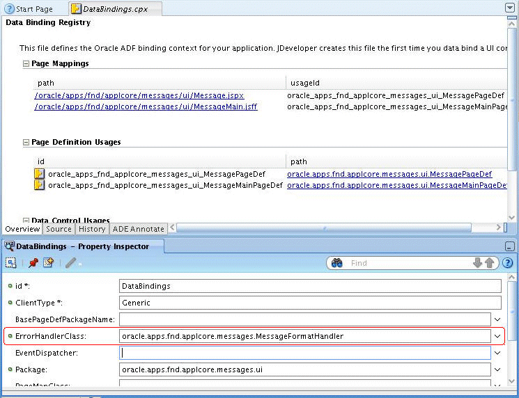 Property Inspector - Setting the ErrorHandlerClass