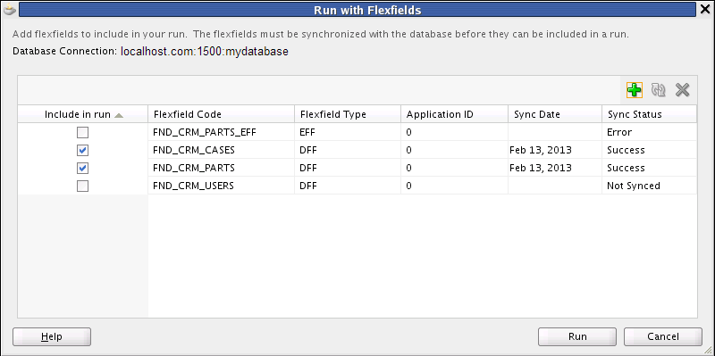 Run with Flexfields Dialog