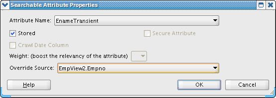 Searchable Attribute Properties Dialog