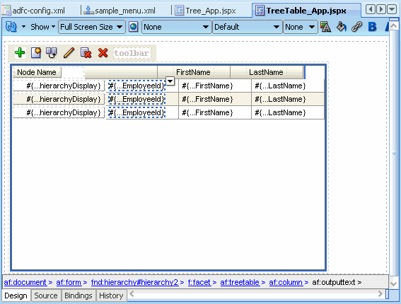 Visual Editor with Tree Table