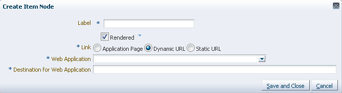 Create Item Node with Dynamic URL selected.