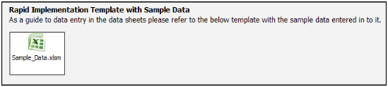 The figure shows a link to the sample
data template on the Instruction sheet.
