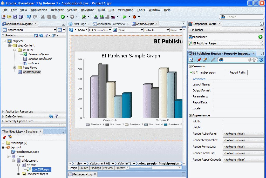 Report image, configuration file, and property inspector