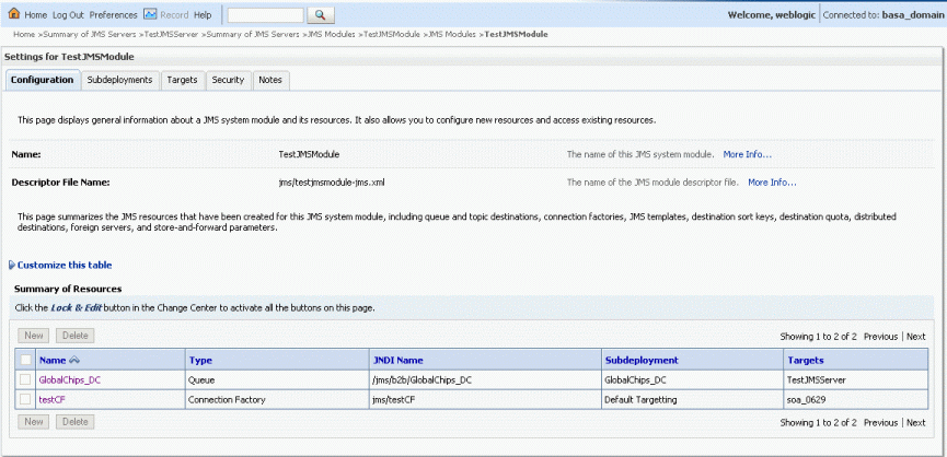 Creating a Test JMS Queue