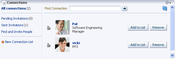 Connections task flow