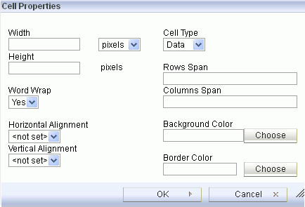 RTE: Table Cell Properties Dialog