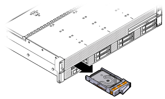 image:Figure showing a storage drive being removed from the server.