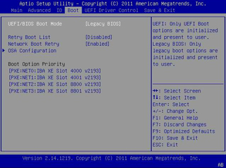 image:This figure shows the BIOS Boot Menu.