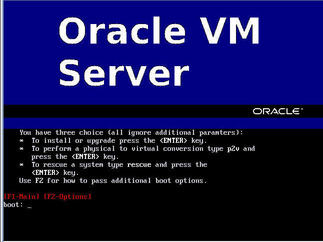 image:Figure showing the splash screen for the Oracle VM Server.