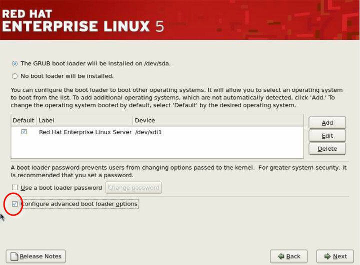 image:Graphic showing the GRUB boot loader options screen.