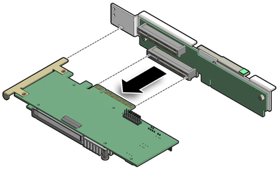 image:Figure showing how to remove the internal HBA card from slot 4. 