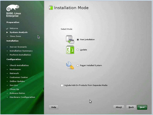 image:Installation Mode screen