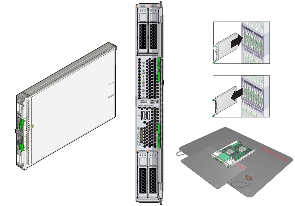 image:An illustration showing multiple views of the server.