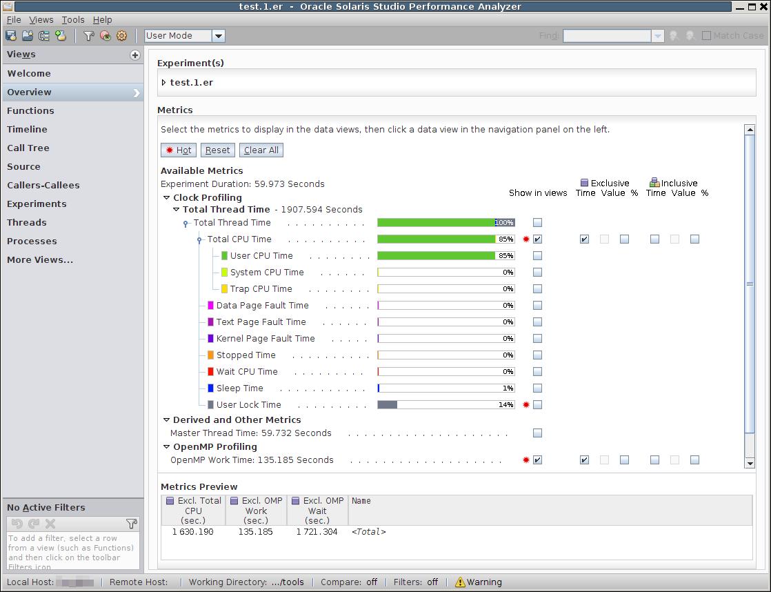 image:Performance Analyzer's Overview Screen