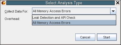 image:Select Analysis Type dialog box