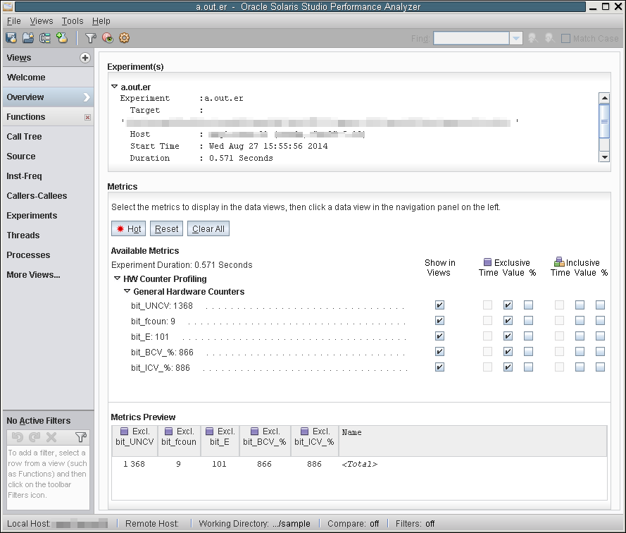 image:Uncoverage report in Overview screen in Performance Analyzer