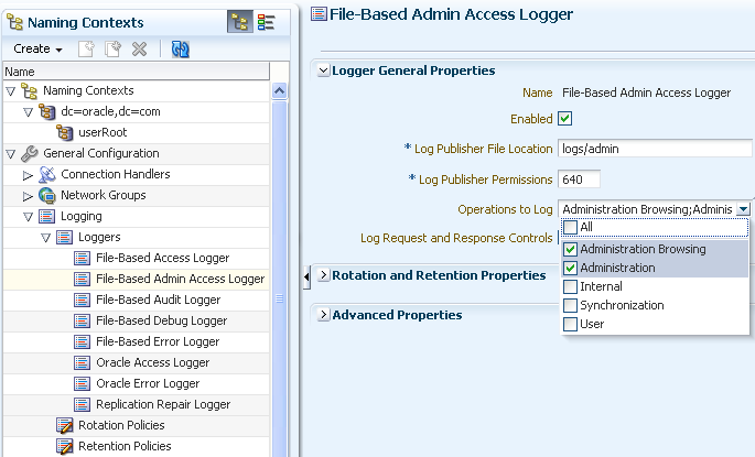 file-based admin access logger