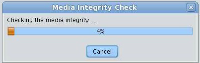 image:En esta figura, se muestra la pantalla Media Integrity Check (Comprobación de integridad de medios) de Oracle System Assistant.