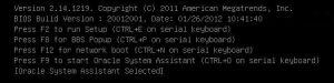 image:Messages d'initialisation d'Oracle System Assistant