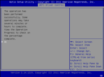 image:此图显示了 BIOS LSI MegaRAID 配置实用程序的 "Controller Management" 屏幕。