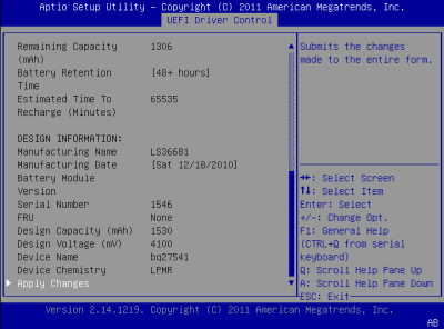 image:此图显示了 BIOS LSI MegaRAID 配置实用程序的 "Controller Management" 屏幕。