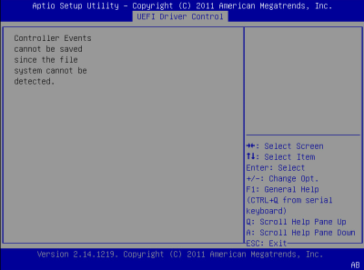 image:此图显示了 BIOS LSI MegaRAID 配置实用程序的 "Controller Management" 屏幕。