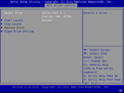 image:此图显示了 BIOS LSI MegaRAID 配置实用程序的 "Virtual Drive Management" 屏幕。