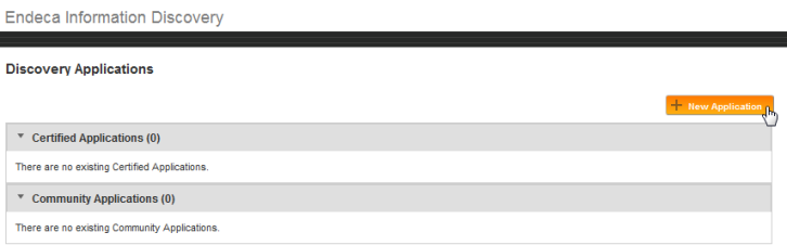 Discovery Applications page with no applications